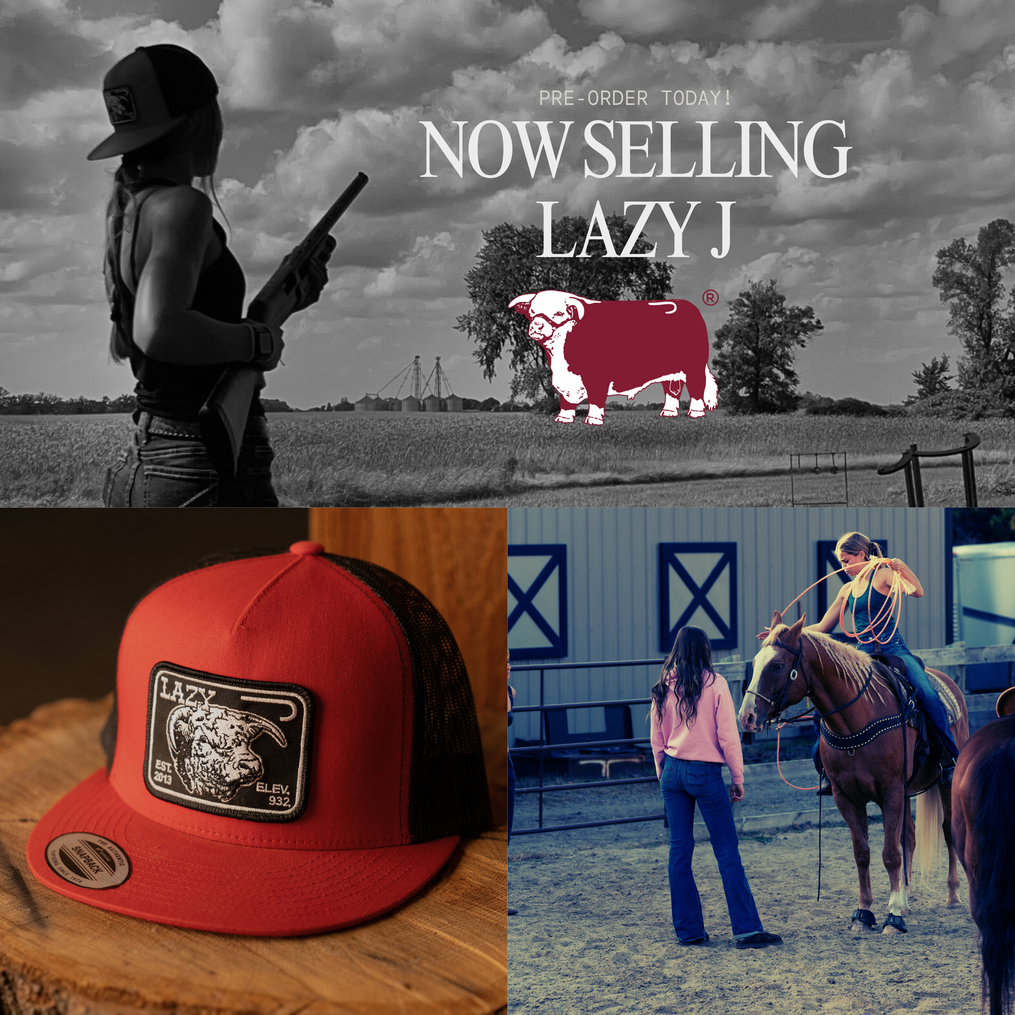 Lazy J Pink & White Trucker Hat