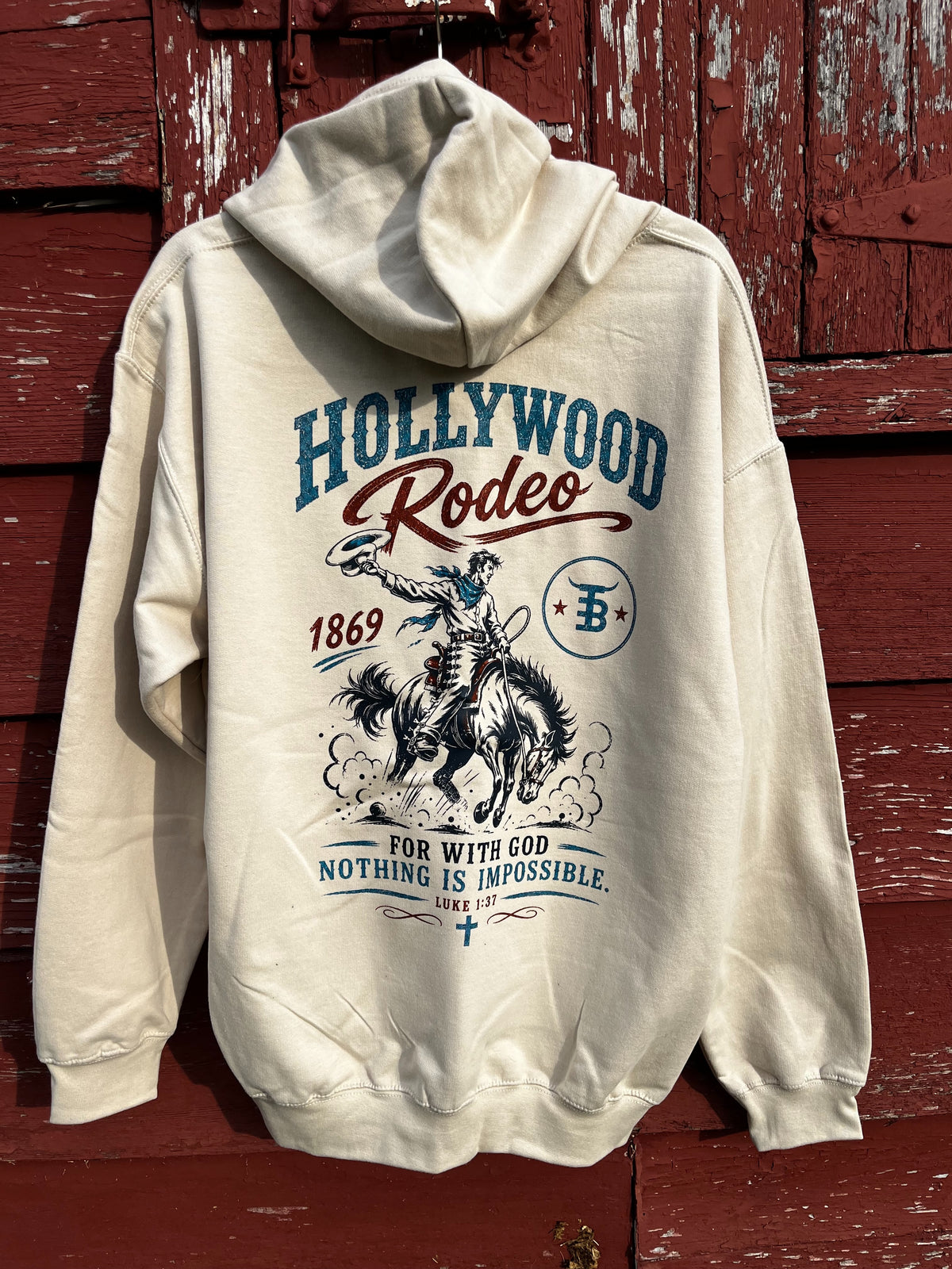 Sweat à capuche Turquoise & Bourbon Western Wear | Pull western vintage