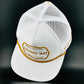 “Cowboy Hat” Patch Rope Trucker Hat - White