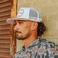 “Cowboy Hat” Patch Rope Trucker Hat - White