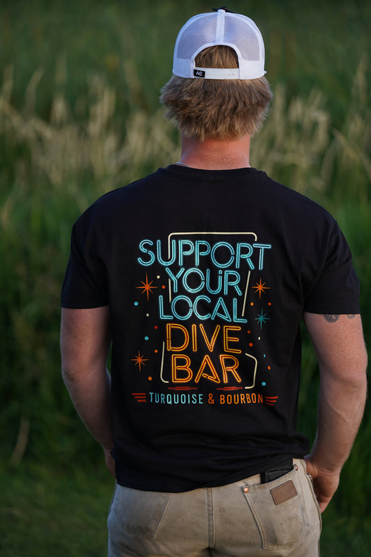 Support Your Local Dive Bar Tee | Vintage Western Graphic T-Shirt
