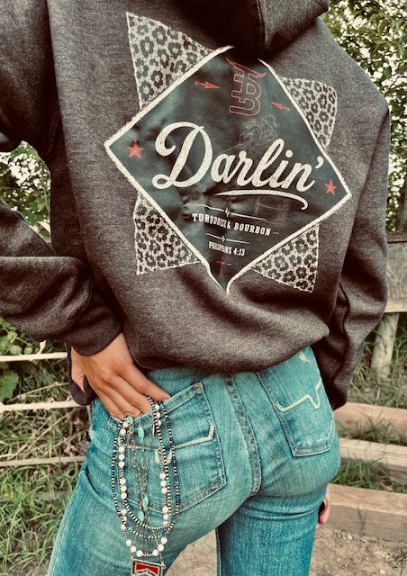 Turquoise & Bourbon Darlin Hoodie | Western Pullover