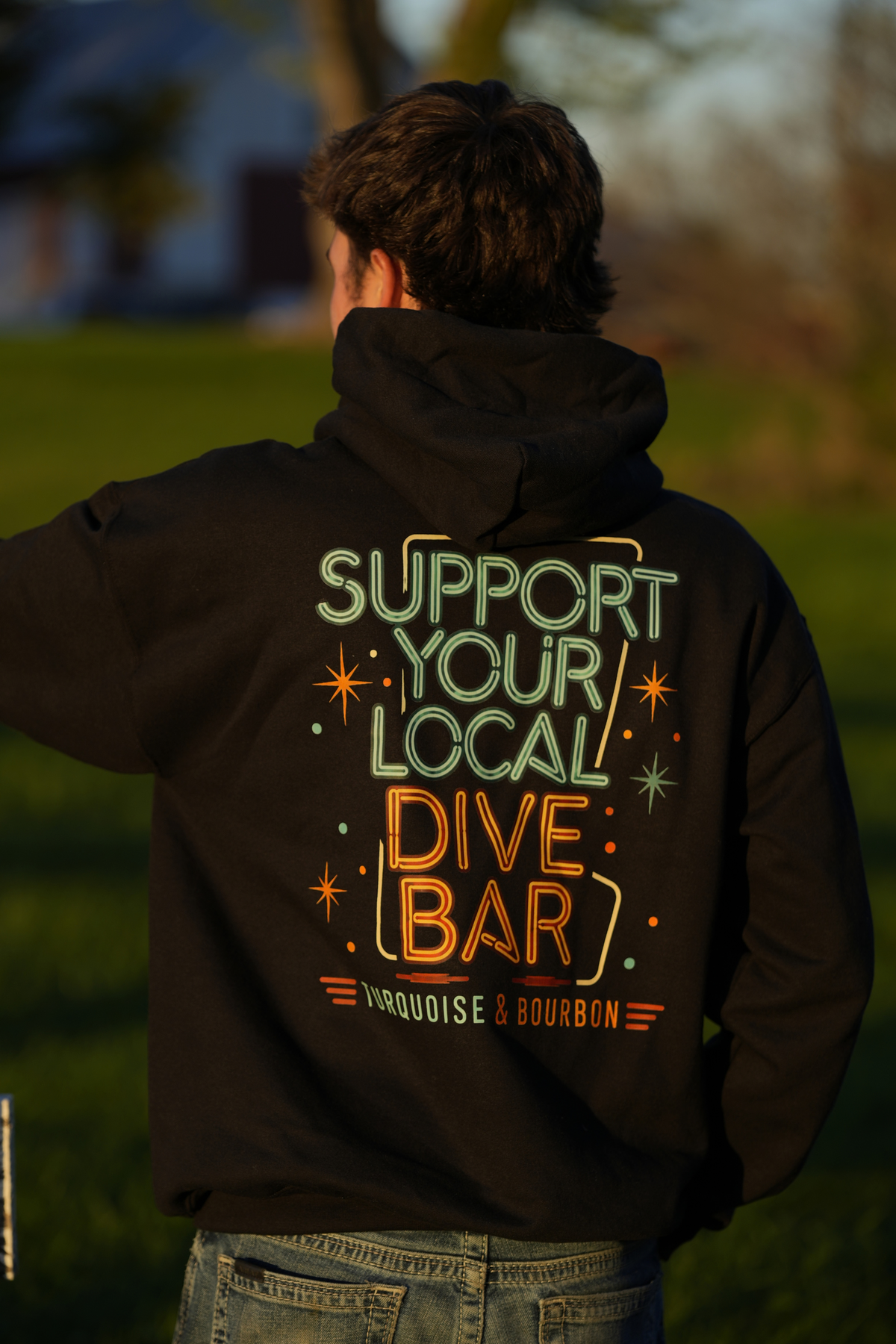 Support Your Local Dive Bar | Western Graphic Hoodie