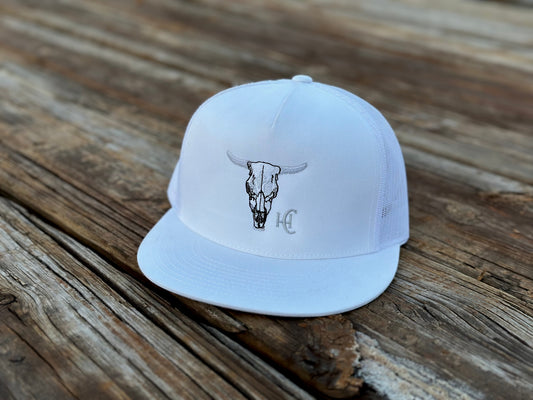 Cow Skull Flat Bill White
